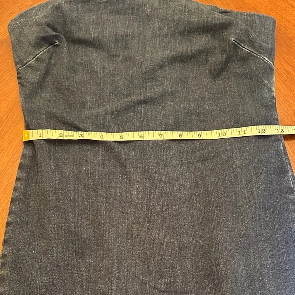 Zara Strapless Denim Midi Dress | Bodycon Jean Dress | Classic Blue Size M - Picture 3 of 9